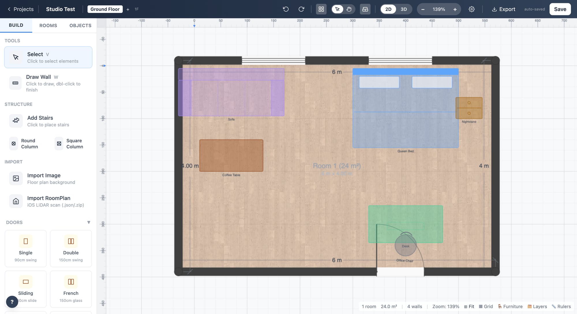 Clean floor plan export preview